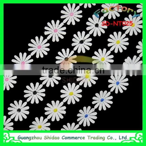 New design fashion flowers water soluble african poly milky guipure lace trim