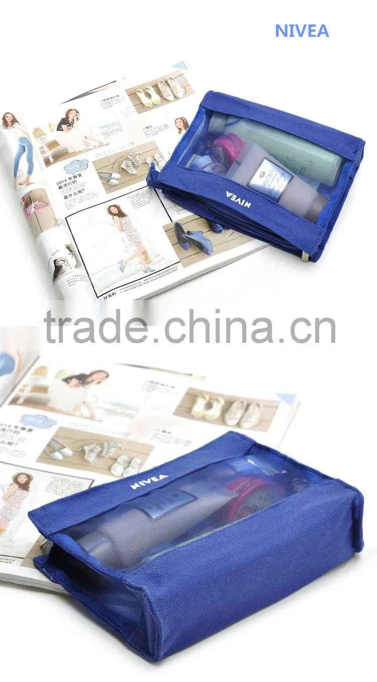 Lastest see through mesh cosmetic bag