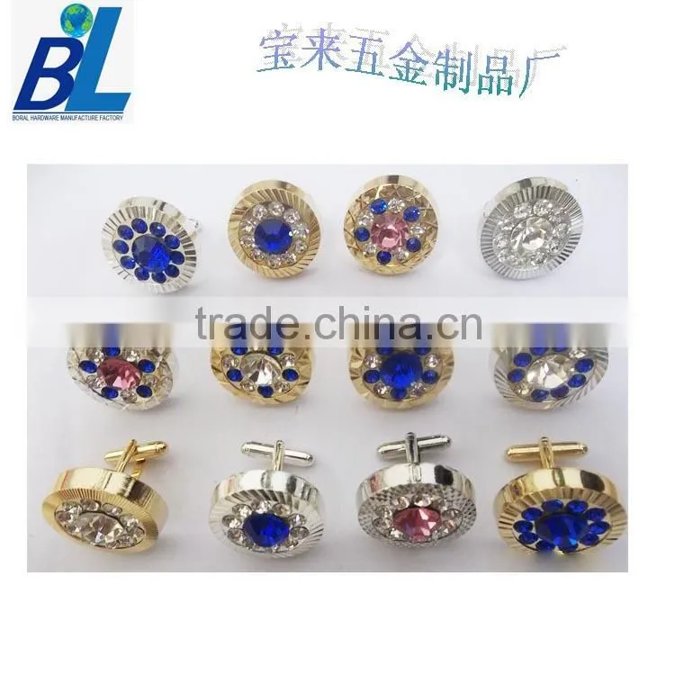 Classic gold plated crystal bulk cufflinks