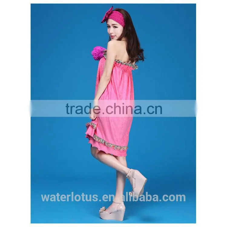 2014 yiwu factory OEM service customized personalized bath products terry bathrobe with pocket