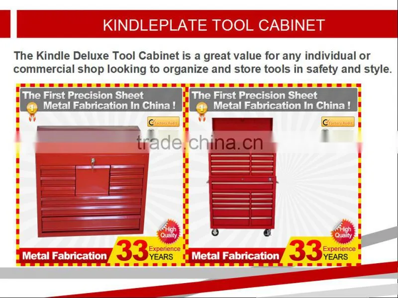 Rolling Aluminium Profile Handle tool box and top chest with 16 drawers
