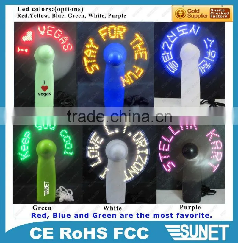 personalized programmable shining message led mini fan manual