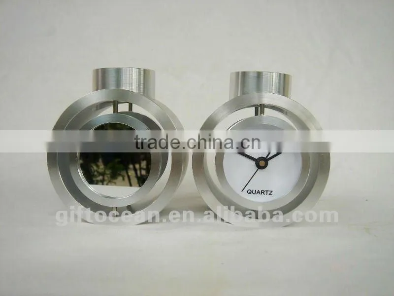 aluminum art metal desk clock, crafts aluminum clock