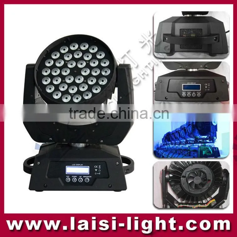 wash 36pcs touch screen led moving head zoom light withTransmiter & Receiver 4in1/5in1/6in1 wireless dmx moving head light