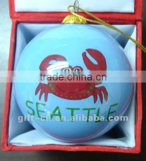 inside painted glass ornament ball for christmas decoration