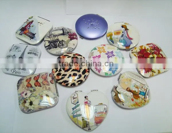 Square aluminum mini compact mirror with double sides