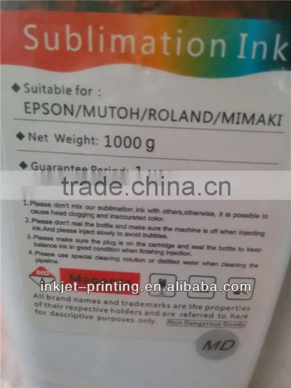 Sublimation ink Water based ink for Epson printhead