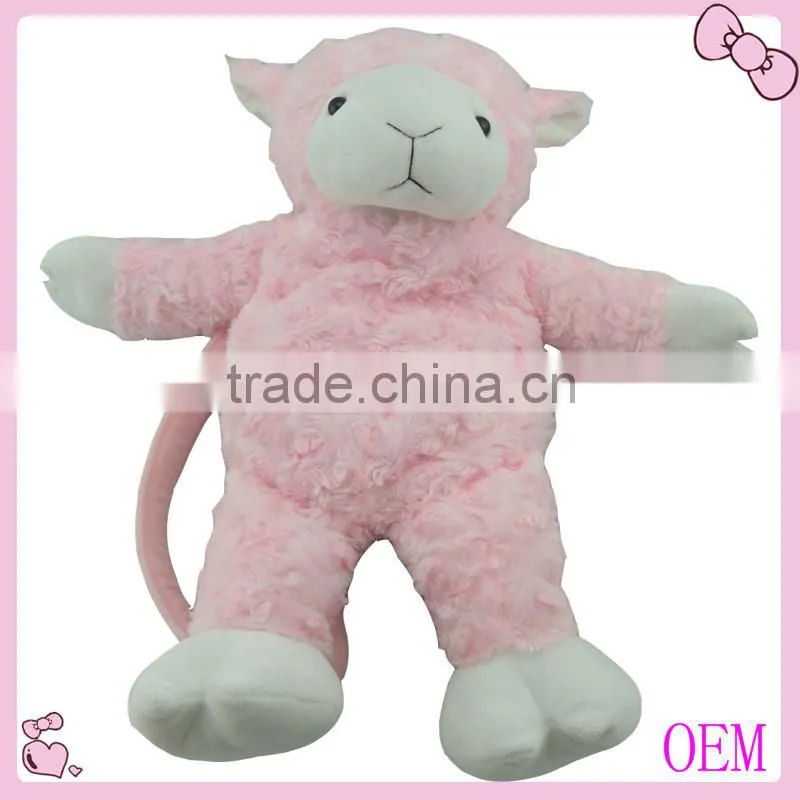 Plush animal sheep bagpack with trolley