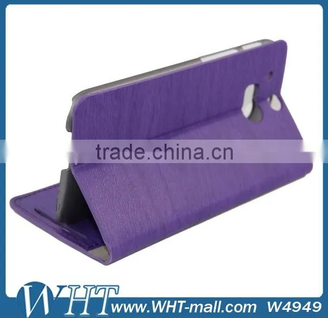 Hot Sale Wood Design Wallet Leather Case for HTC One M8, for HTC One M8 Leather Case