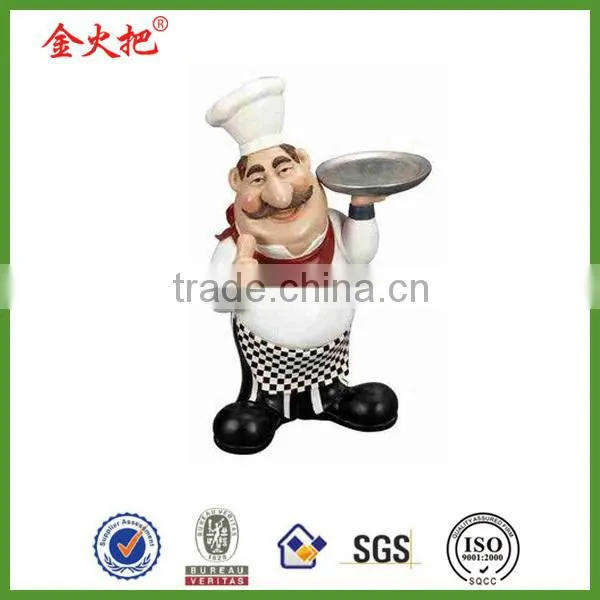 New product polyresin 12Hign,7Wide chef Wine Bottle Holder Barware Decor