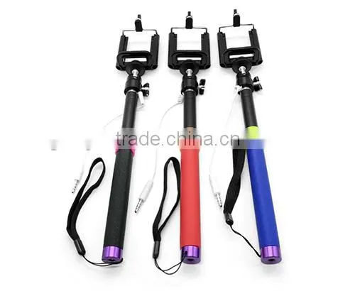 Cable take pole,selfie monopod,selfie stick for iPhone iPad smartphone,suport Android iOS system