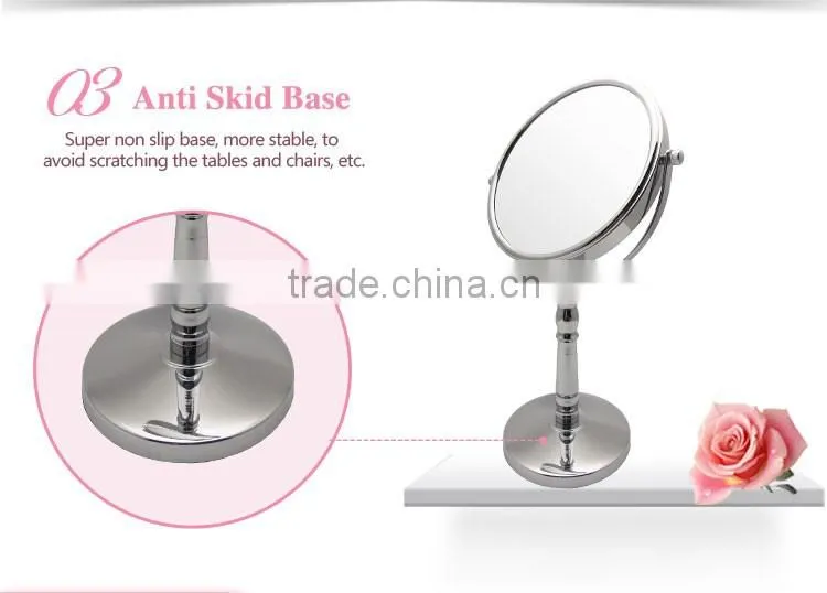Chrome plated desktop decorative vanity mirror