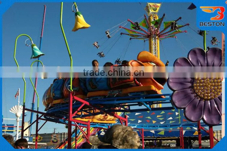 amusement park rides kids fairground ride small roller coaster big Green worm ride for sale