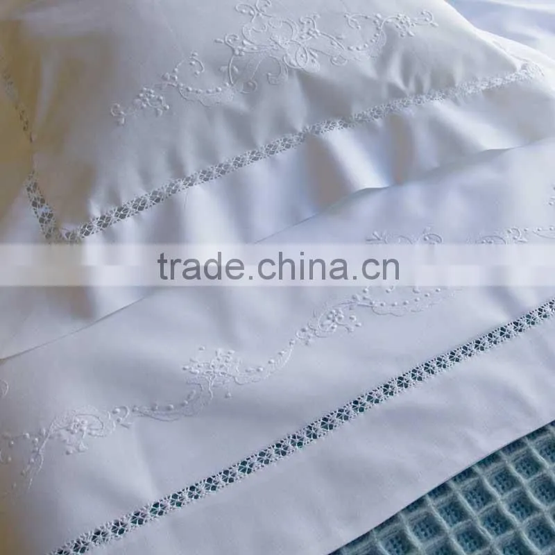 300 Thread count cotton hand embroidery bed sheet