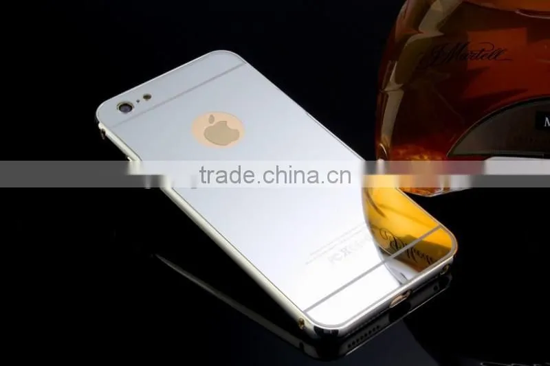 Aluminum metal frame bumper mirrior back Mobile phone cover and accessory for iphone 6 accessory for iphone 6S