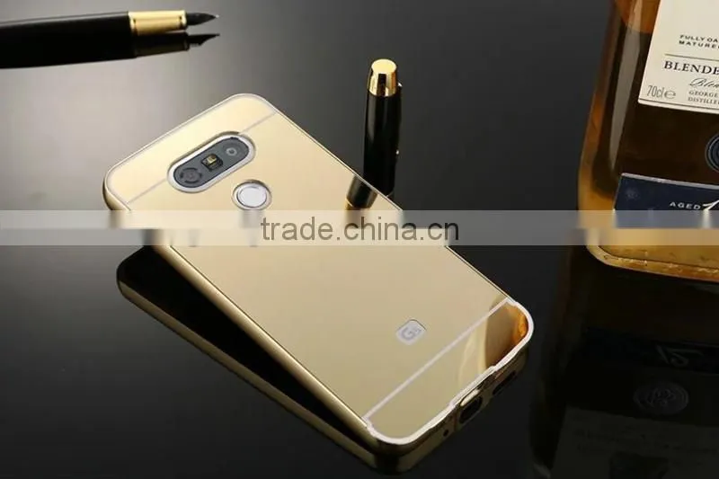 For lg g5 case Hot selling Luxury electroplated shockproof Aluminum mirror mobile phone accessory for lg g5