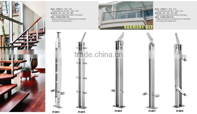 New handrail glass balcony railing design of glass rail