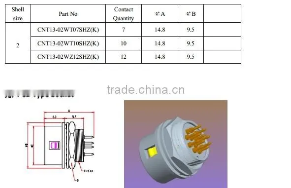 CNT13 Minitype Metal Push-Pull Electrical Connector