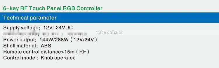 AC85~265V 50/60Hz 14keys RF 24G Packet Radio wireless to tuch controller/Dimmer for led strip light