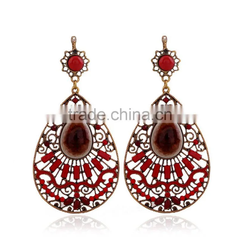 2015 wholesale fashion drop earring imitation diamond beaded earring
