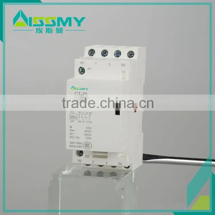 Din rail ac electric contactor 2NO2NC 25A for household use