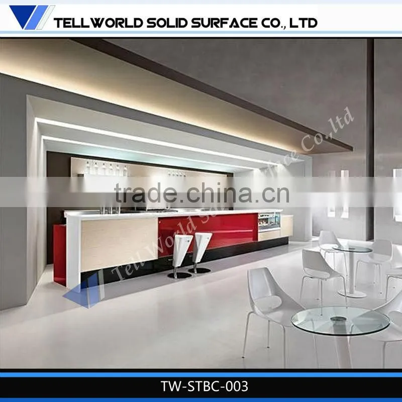 hot sale modern fashionable high quality beauty luxury artificial marble mini led bar counter