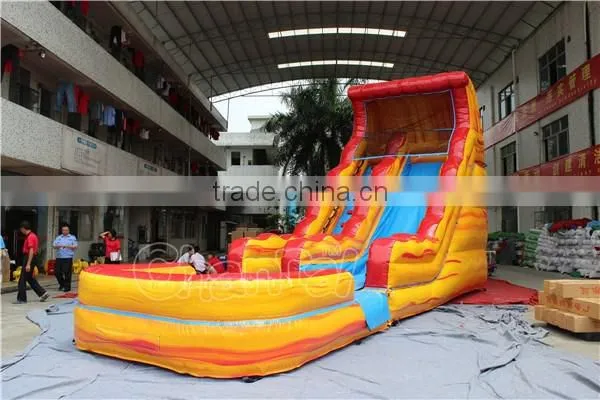 Volcano Commercial Giant Inflatable Water Slide with Pool for sale