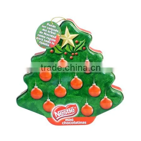 Christmas Tree Tin Gift Containers Wholesale