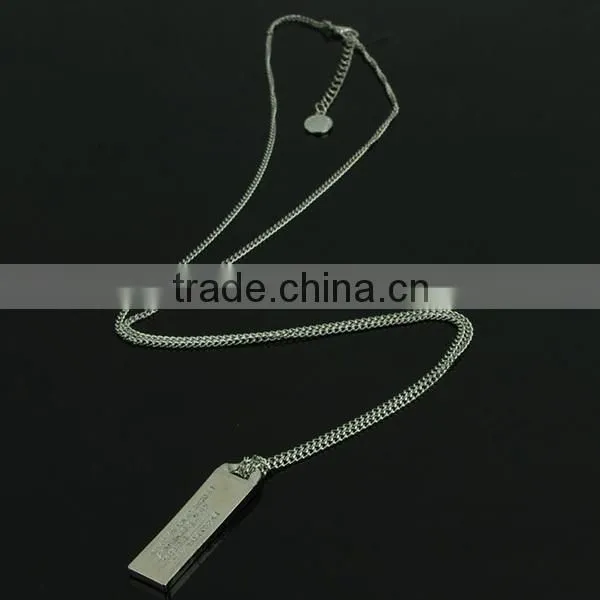 deboss letters stand young long pendant necklaces for girls