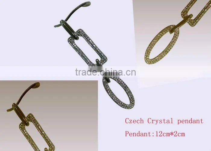 18K Gold plating pendant Chain Necklace& Czech Crystal necklace LN050-2