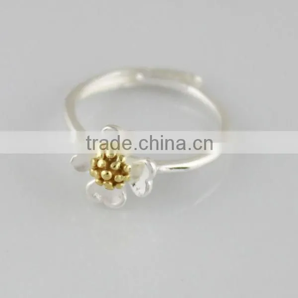 korea flower opening ring adjustable 925 sterling silver rings
