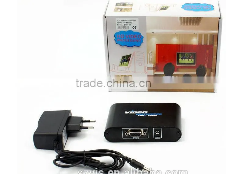 Manufacture supply for 1080P/1.3 Male-Female VGA to HDMI converter YJS-6500HD