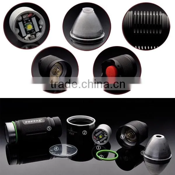 F13 High Power Aluminium Body Rechargeable Battery tactical torch lights
