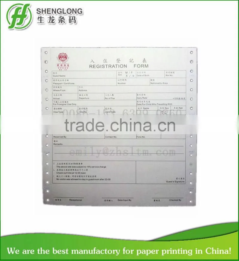(PHOTO) registration form of temporary residence for visitors