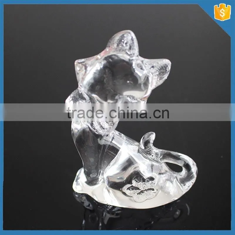 Bulk hand press clear animal glass ornament christmas decorations made in china