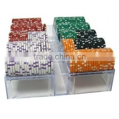 200pc Coin Inlay Poker Chip Set with Acrylic Case