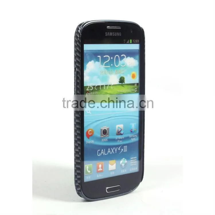 2013 hot selling mobile phone samsung i9300 Carbon Fiber patterns phone case SX004-3