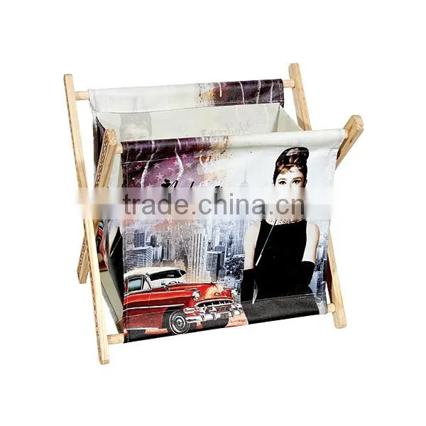 Decorative Canvas Wooden Storage Holder&Rack
