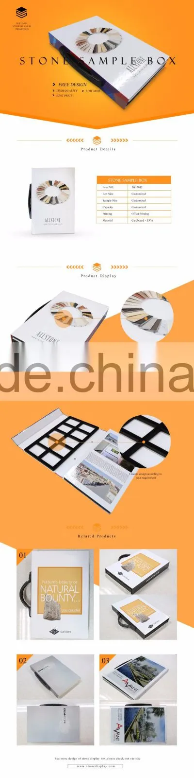 marble/granite/ceramic/mosaic tile display book/sample book/case/box with handle