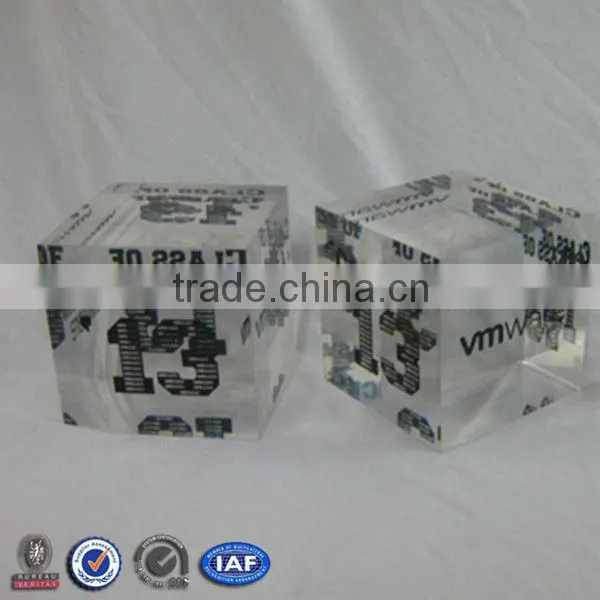 Acryl Transparent Barrel Shape Paperweight With Oil Drop