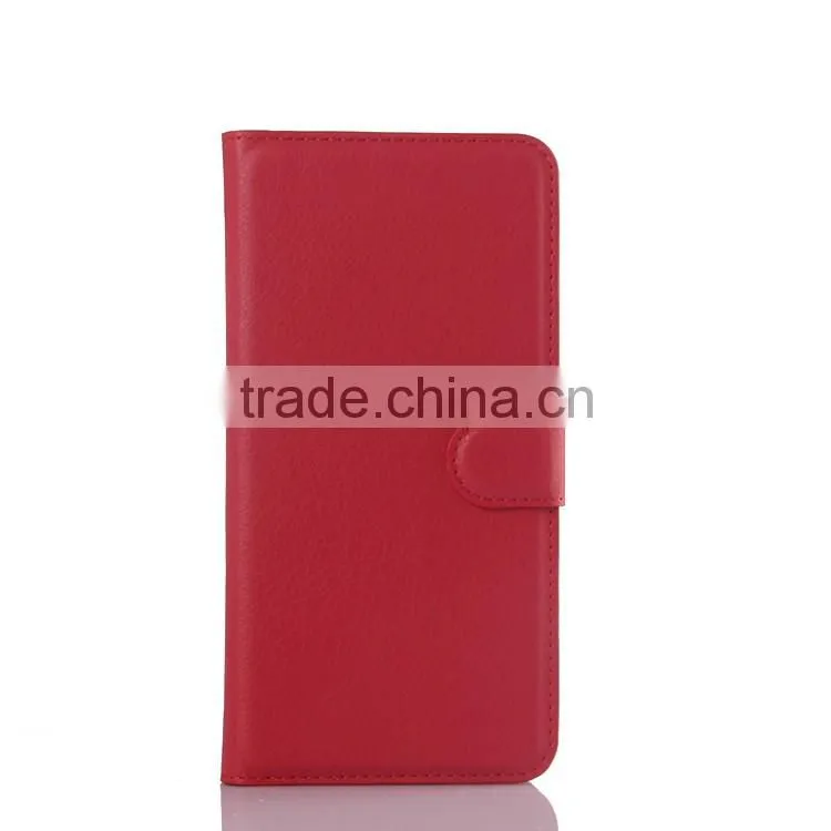Hot Selling Ultra Thin Lichee PU Leather Case Wallet Folio Flip Cover for Samsung GALAXY S6 edge Plus