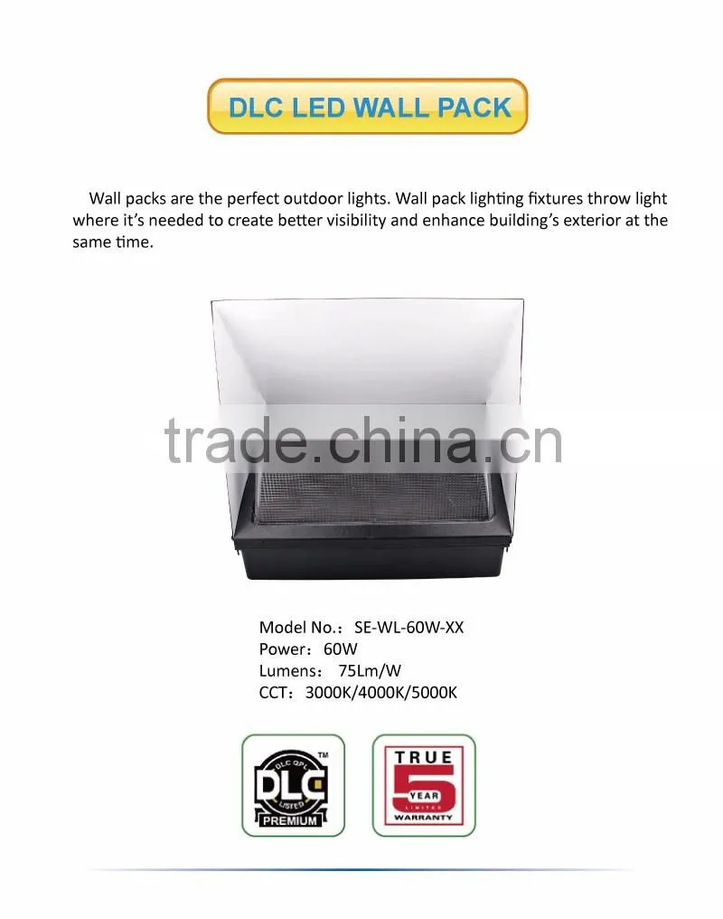 60W Cut Off Wall Pack Light for Indoor/Outdoor usage
