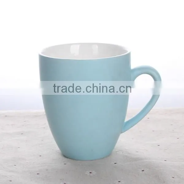 400ml 14oz Ceramic Big coffee mug tea cup solid color Fty directly sale
