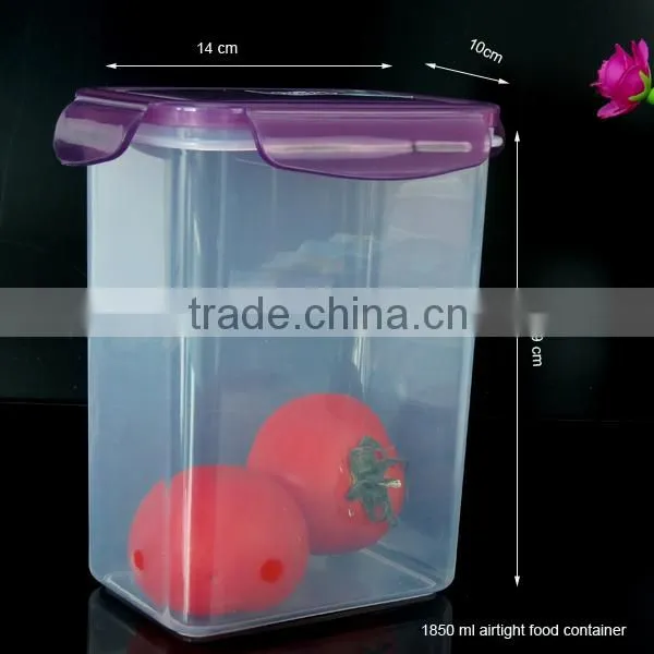 4 sides clip food plastic storage container, 100% leak-proof, hygienic and odourless