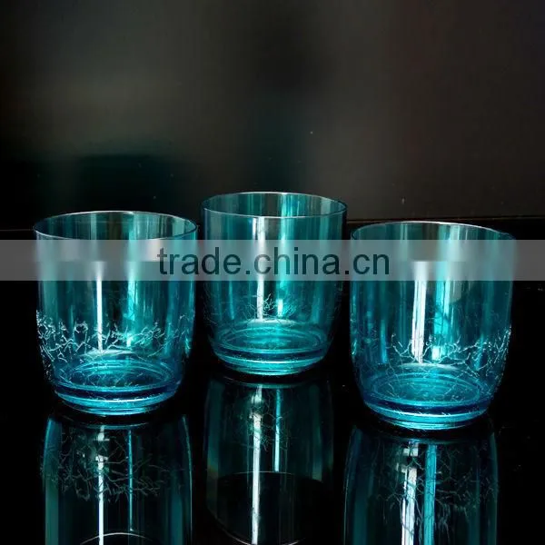Premium Promotional transparent AS glass with snow-like embossment, 11ounce