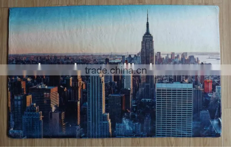 city scenery photo print bath mat