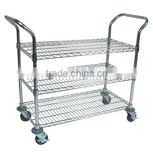 Hospital Chrome Wire Utility Cart