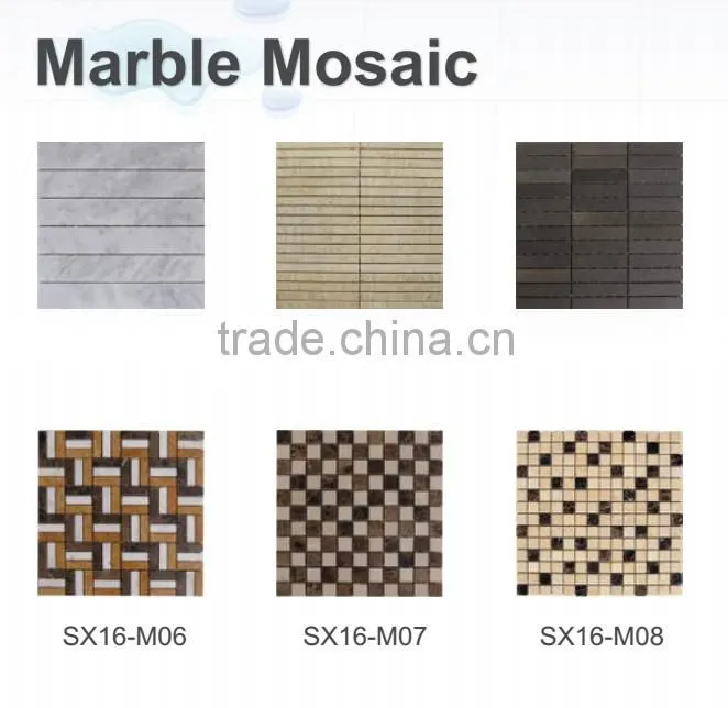 Bangladesh white marble mosaic tile with good price