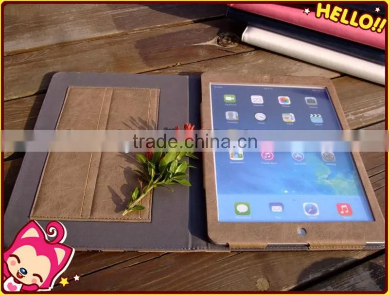 Wholesale high quanlity leather cover for apple ipad air case