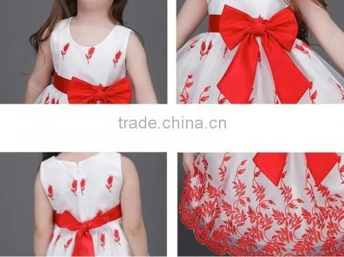 2016 wholesale summer time latest party wear dresses for girls embroidered baby western party wear dresses